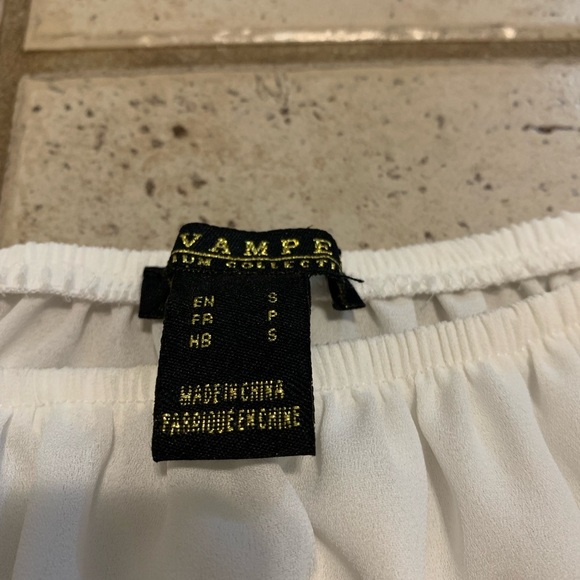 💚 REVAMPED Premium Collection White Off-the-Shoulder Blouse - Size Small- NWOT - Picture 2 of 6